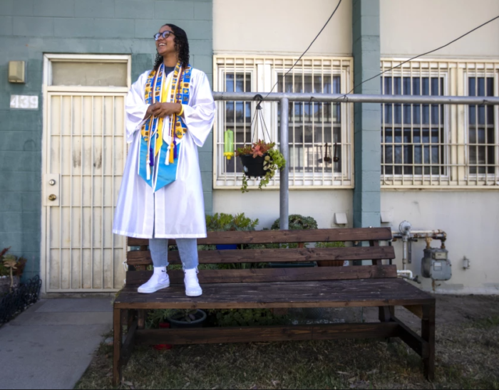 She became a citizen one day and graduated near the top of her high school class the next